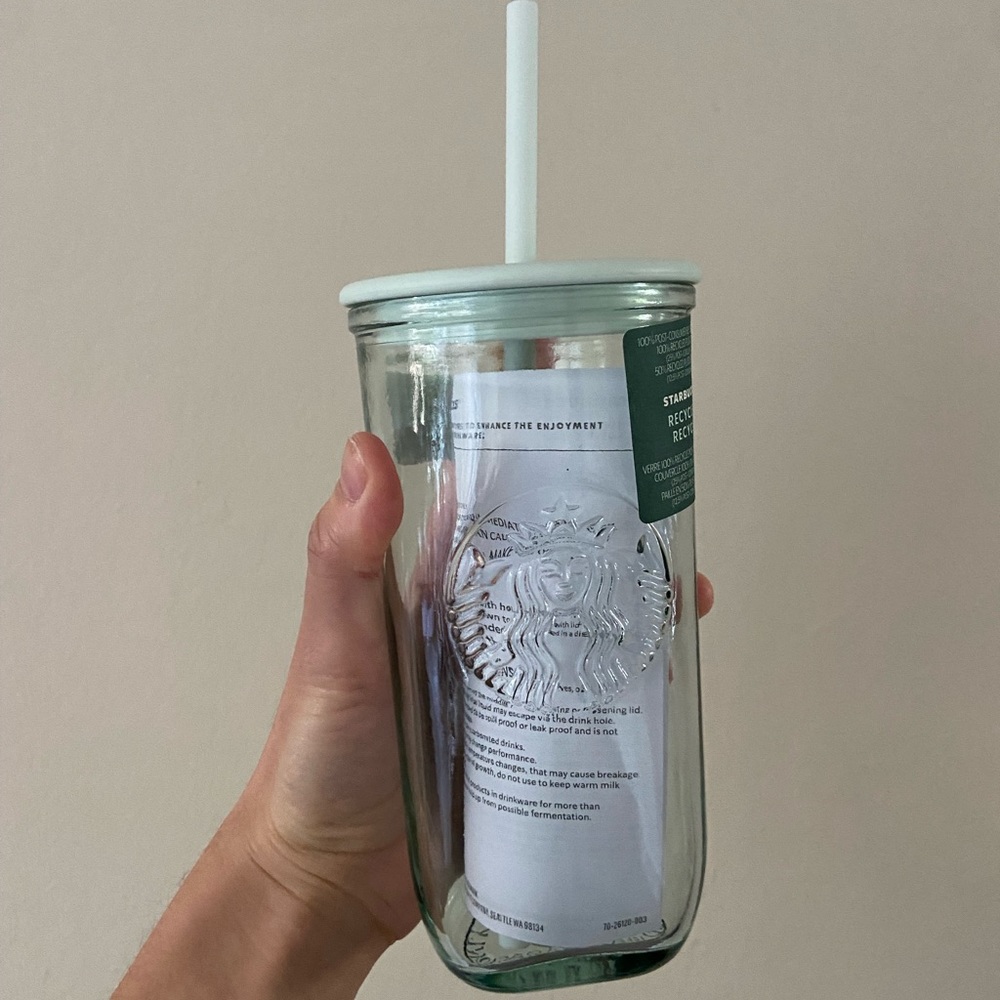 Starbucks 2023 Recycled Core Mint Glass Grande Cold Cup Tumbler